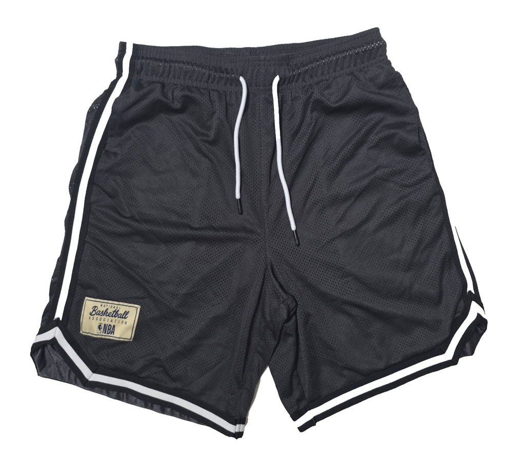 NBA Mens Mesh Basketball Shorts Small Black Athletic Gym Retro Drawstring Pocket